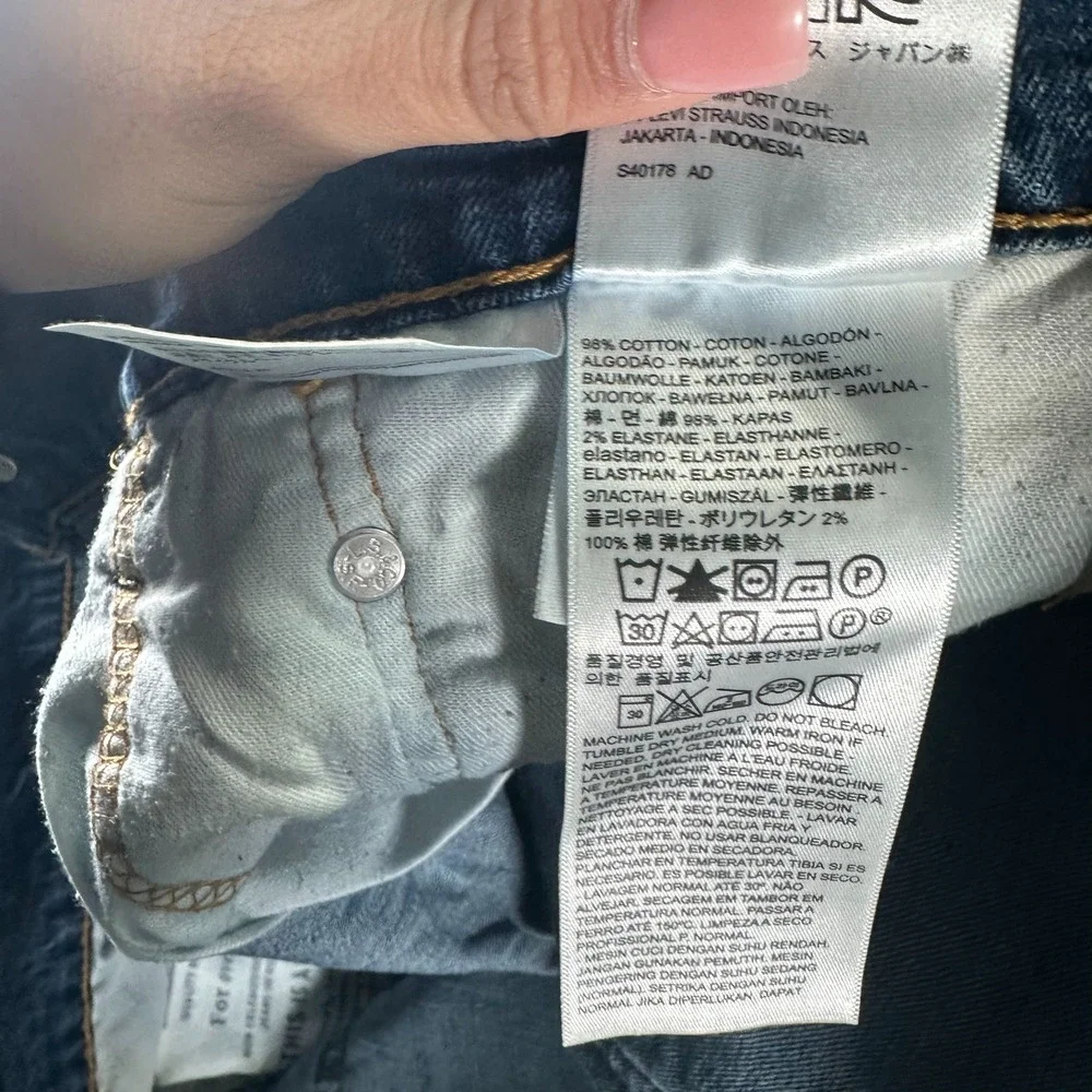 Levi's 514 Jeans Mens‎ 40x30 Blue Cotton Denim Straight Workwear Faded Stretch